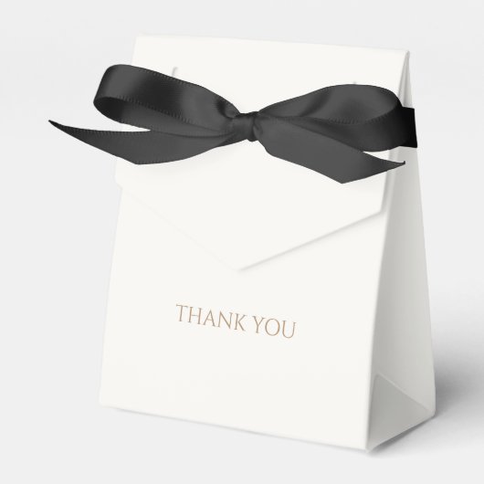 Trendy Taupe & Ivory Script Wedding Vielen Dank Geschenkschachtel (Vorderseite)