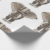 Trendy Taupe Tribal Elephants Geschenkpapier (Ecke)