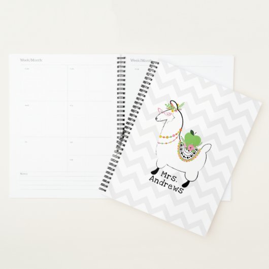 Trendy Teacher Green Apple Llama Floral Planer (Anzeige)