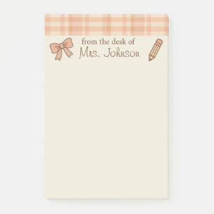 Trendy Teacher Personalisiert 4"x6" Nachhinweise Post-it Klebezettel