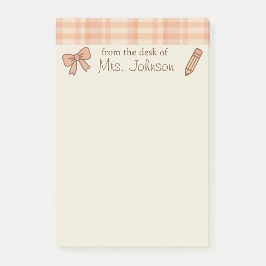 Trendy Teacher Personalisiert 4"x6" Nachhinweise Post-it Klebezettel (Vorderseite)