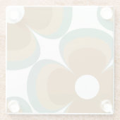 Trendy Teal Caramel Retro Groovy Flowers Seamless Glasuntersetzer (Rückseite)