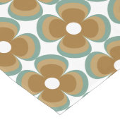 Trendy Teal Caramel Retro Groovy Flowers Seamless Großer Tischläufer (Ecke)