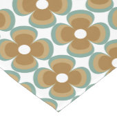Trendy Teal Caramel Retro Groovy Flowers Seamless Mittelgroßer Tischläufer (Ecke)