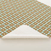 Trendy Teal Caramel Retro Groovy Flowers Seamless Sherpadecke (3/4)