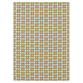 Trendy Teal Caramel Retro Groovy Flowers Seamless Tischdecke (Vorderseite)