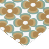 Trendy Teal Caramel Retro Groovy Flowers Seamless Tischdecke (Schrägansicht)