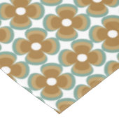 Trendy Teal Caramel Retro Groovy Flowers Seamless Tischdecke (Schrägansicht)