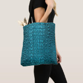 trendy teal turquoise aqua blue alligator print tasche (Von Nahem)