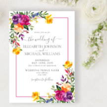 Trendy Technicolor Boho Floral Wedding