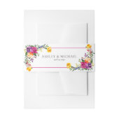 Trendy Technicolor Boho Floral Wedding Einladungsbanderole (Vorderseite Beispiel)