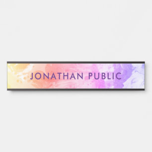 Trendy Template Elegant Modernes, Abstraktes Gelb Türschild