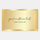 Trendy Template Gold Hand Script Your Custom Text Rechteckiger Aufkleber (Vorderseite)