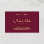 Trendy Template Gold Text Calligraphy Luxurious Visitenkarte (Rückseite)