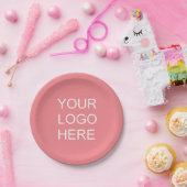 Trendy Template laden Sie den Text Ihres Firmenlog Pappteller (Party)