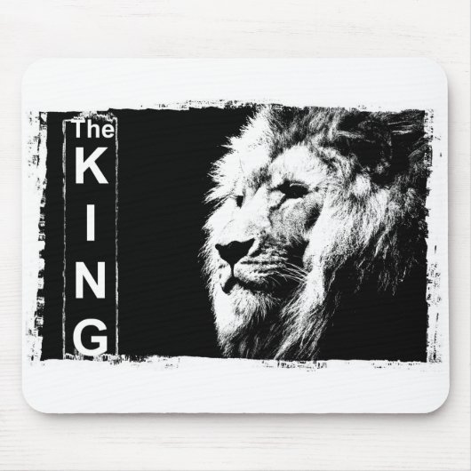 Trendy Template Lion Head Pop Art Picture The King Mousepad (Vorne)