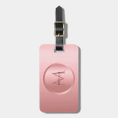 Trendy Template Stilvolle Rose Gold Monogram Gepäckanhänger (Vorderseite vertikal)