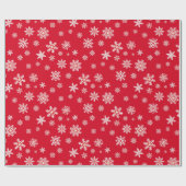 Trendy Template White Snowflakes Weihnachten Rot Geschenkpapier (Flach)