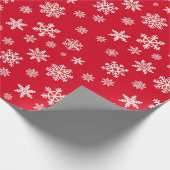 Trendy Template White Snowflakes Weihnachten Rot Geschenkpapier (Ecke)