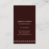 Trendy Terra Cotta Turquoise Tribal Design Visitenkarte (Rückseite)