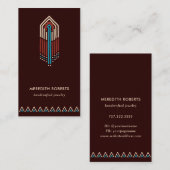 Trendy Terra Cotta Turquoise Tribal Design Visitenkarte (Vorne/Hinten)