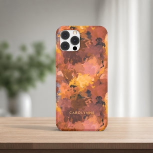 Trendy Terracotta Abstrakt Pattern Monogram Case-Mate iPhone Hülle