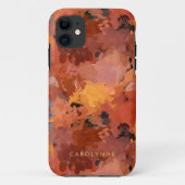 Trendy Terracotta Abstrakt Pattern Monogram Case-Mate iPhone Hülle (Rückseite)