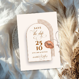 Trendy Terracotta Blume Bogen Brauntönen Elfenbein Einladung