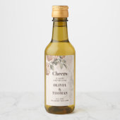 Trendy Terracotta Blume Salbeibraun Farbbogen Weinetikett (Vorderseite)