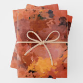 Trendy Terracotta Brown Orange Abstraktes Muster Geschenkpapier Set (Beispiel)