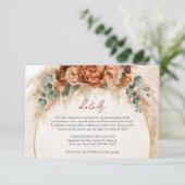 Trendy Terracotta burgundy Blume Details Begleitkarte (Stehend Vorderseite)