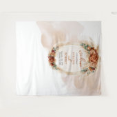 Trendy terracotta burgundy pampas bogen Background Wandteppich (Vorderseite (Horizontal))