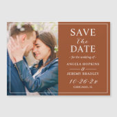 Trendy Terracotta Color Foto Speichern Sie das Dat Magnetkarte (Vorderseite)