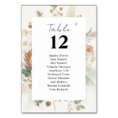 Trendy Terracotta Flower Modern Seating Tischnummer (Vorderseite)