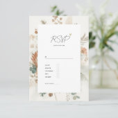 Trendy Terracotta Flowers and Meal Wedding RSVP Karte (Stehend Vorderseite)