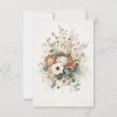 Trendy Terracotta Flowers and Meal Wedding RSVP Karte (Rückseite)