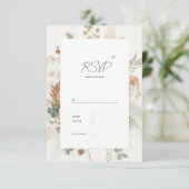 Trendy Terracotta Flowers Elegant Wedding RSVP Karte (Stehend Vorderseite)