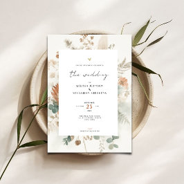 Trendy Terracotta Flowers Wedding Invitation Einladung