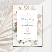 Trendy Terracotta Flowers Wedding Invitation Einladung