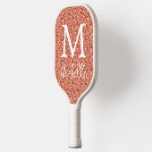 Trendy Terracotta Glitzer Monogram, Initialname Pickleball Schläger (Links)