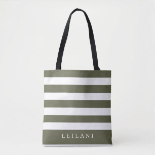 Trendy Terrarium Moos Grün Streifenmuster Tasche