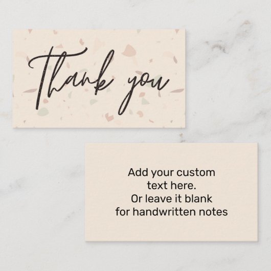 Trendy Terrazzo und Signature Script Vielen Dank Mitteilungskarte (Vorne/Hinten)
