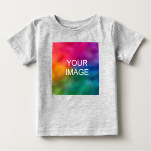 Trendy Text Foto Quality Fine Jersey Heather Gray Baby T-shirt