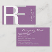 Trendy Textured Monogram CHOSE HINTERGRUNDFARBE Visitenkarte (Vorne/Hinten)