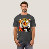 Trendy Tiger Moderne elegante Vorlage T-Shirt (Vorne ganz)