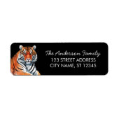 Trendy Tiger Rücksendeadresse Schwarz (Vorne)