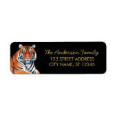 Trendy Tiger Rücksendeadresse Schwarz Gold (Vorne)