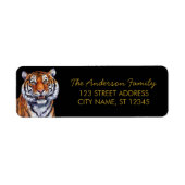 Trendy Tiger Rücksendeadresse Schwarz Gold (Vorne)