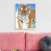 Trendy Tiger Snow Mountains Winterlandschaft Foto Leinwanddruck (Insitu (Wohnzimmer))