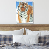 Trendy Tiger Snow Mountains Winterlandschaft Foto Leinwanddruck (Insitu (Schlafzimmer))